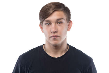 Portrait of brunette teenagerの写真素材