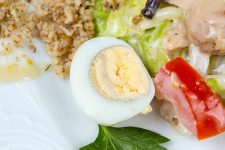 Salad with boiled eggの写真素材