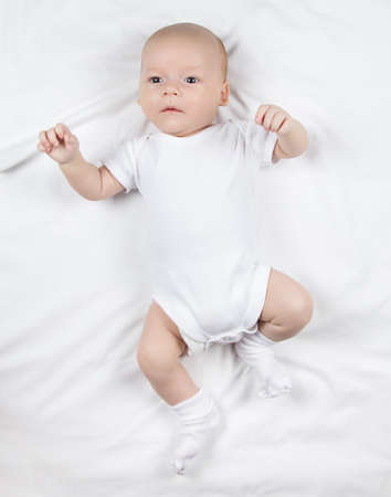 Photo of two-month baby boyの写真素材
