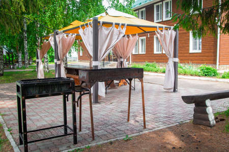 Pergola in parklandの写真素材