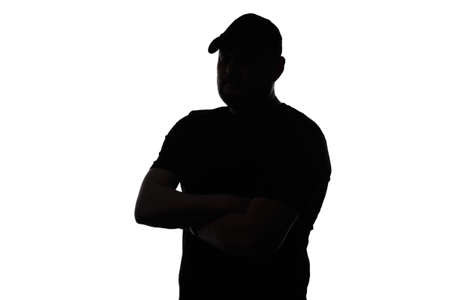 Photo of man's isolated silhouette on white background
