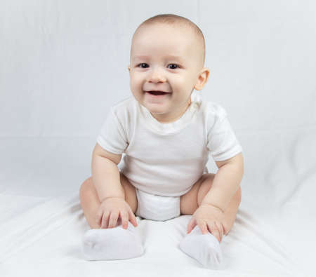 Picture of a sitting eight month old baby