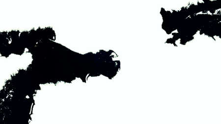 Shot of black watercolor spreads on white surface