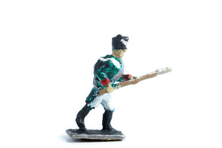 Image of vintage tin soldier on the white background