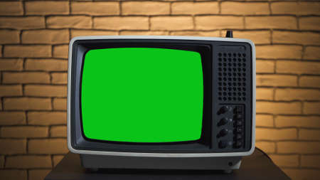 Photo of retro tv with chroma keyの写真素材