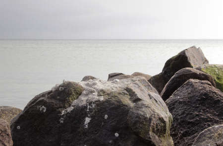 Alone on the beach on Langeland in Denmarkの写真素材
