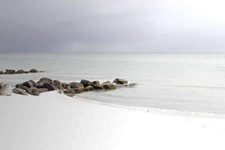 Alone on the beach on Langeland in Denmarkの写真素材