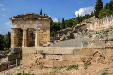 The ancient Greek column in Delphi, Greece