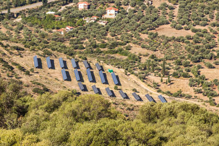 Photovoltaic panels solar field on Greece.
