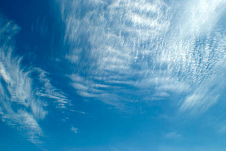 blue summer sky with cirrus clouds