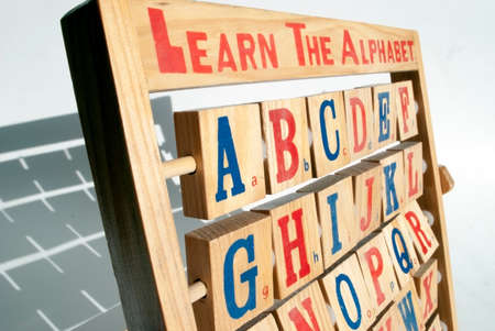 wooden toy alphabet abacusの写真素材