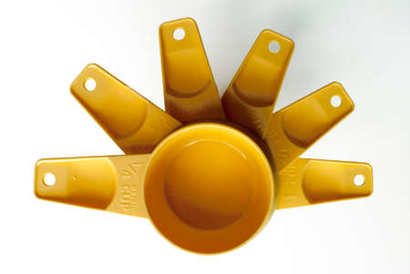 measuring cups on white backgroundの写真素材