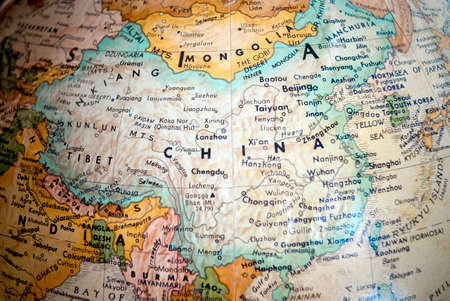 Map of China and surrounding countriesの写真素材