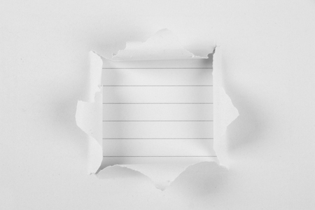 Note paper background under white tear paper.の写真素材
