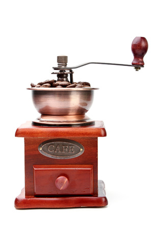 Coffee bean grinder is isolated on white background.の写真素材