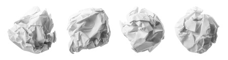 Collection of various paper ball on white background の写真素材