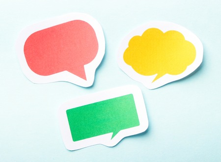 Collection of blank speech bubbles for your edit.の写真素材