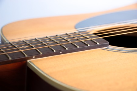 Closeup shot photo of the acoustic guitar.