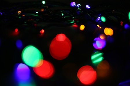 Abstract background of blurred lights with bokeh effect.の写真素材