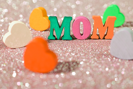 I Love my mom concept on the glittering background.の写真素材