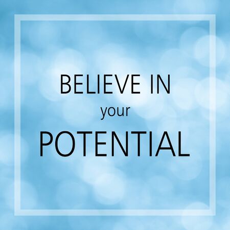 Life quote or Inspirational quote with blurred blue background.の写真素材