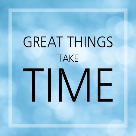 Life quote or Inspirational quote with blurred blue background.の写真素材