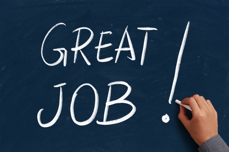 Business concept of great job writing text.の写真素材