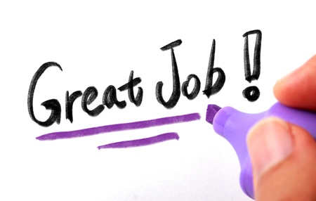 Business concept of great job writing text.の写真素材