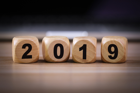 New Year 2019 blocks with copy space for your edit.