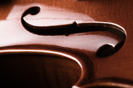 Closeup shot of violin orchestra musical instruments.の写真素材
