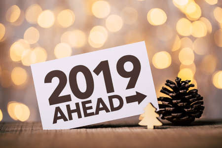 Year 2019 Ahead Concept Sign with beautiful background.の写真素材