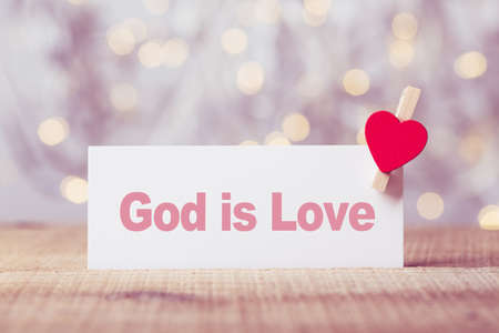 God is Love concept signboard with beautiful background.の写真素材