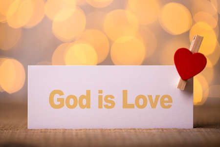 God is Love concept signboard with beautiful background.の写真素材