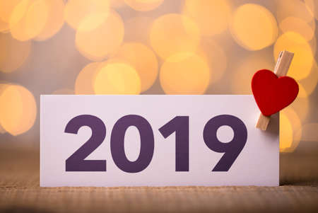 Year 2019 Concept Sign with beautiful background.の写真素材