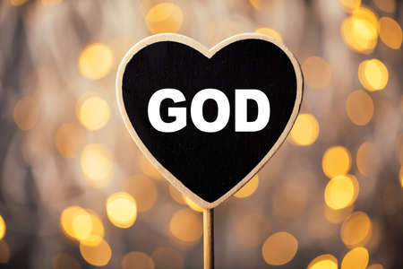 God is Love concept signboard with beautiful background.の写真素材