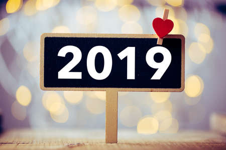 Year 2019 Concept Sign with beautiful background.の写真素材