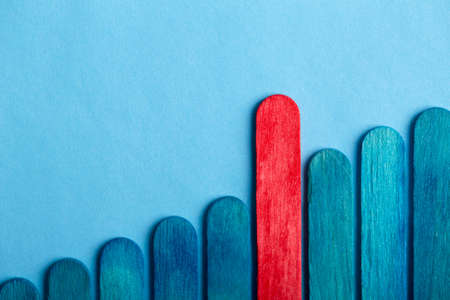 Stand out from the crowd and different concept. Leadership and other similar conception background.の写真素材