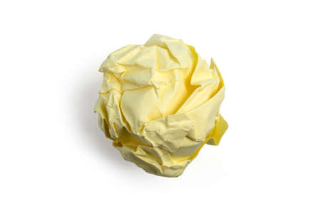 Crumpled paper balls isolated on white background.の写真素材
