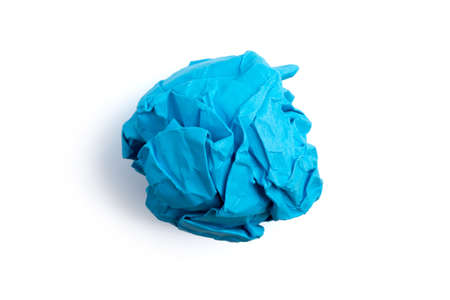 Crumpled paper balls isolated on white background.の写真素材