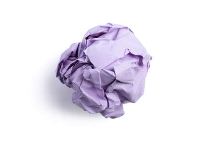 Crumpled paper balls isolated on white background.の写真素材