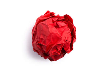 Crumpled paper balls isolated on white background.の写真素材