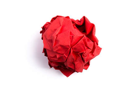 Crumpled paper balls isolated on white background.の写真素材