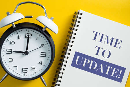 Time to update concept with alarm clock aside.の写真素材
