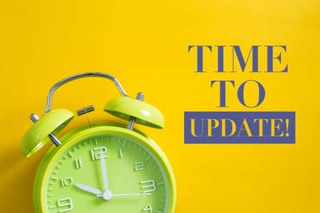 Time to update concept with alarm clock aside.の写真素材