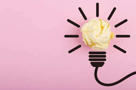 Creative idea and innovation concept with paper ball.