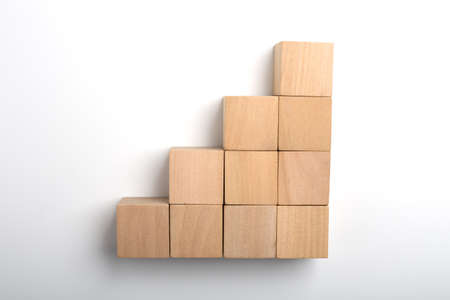 Growth blocks steps isolated on white background.の写真素材