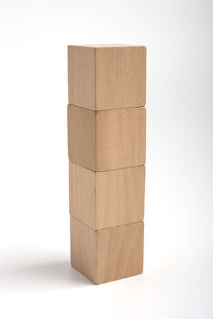 Wood blocks isolated on the white bakcground.の写真素材