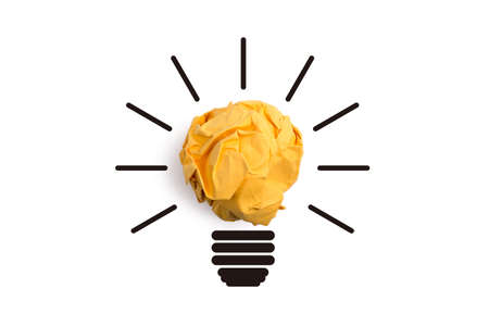 Creative idea and innovation concept with paper ball.の写真素材