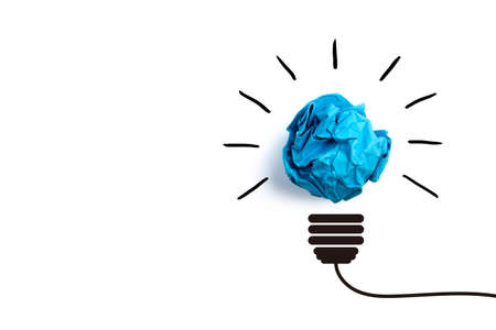 Creative idea and innovation concept with paper ball.の写真素材