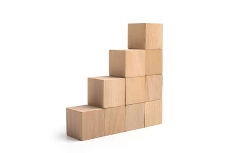 Growth blocks steps isolated on white background.の写真素材
